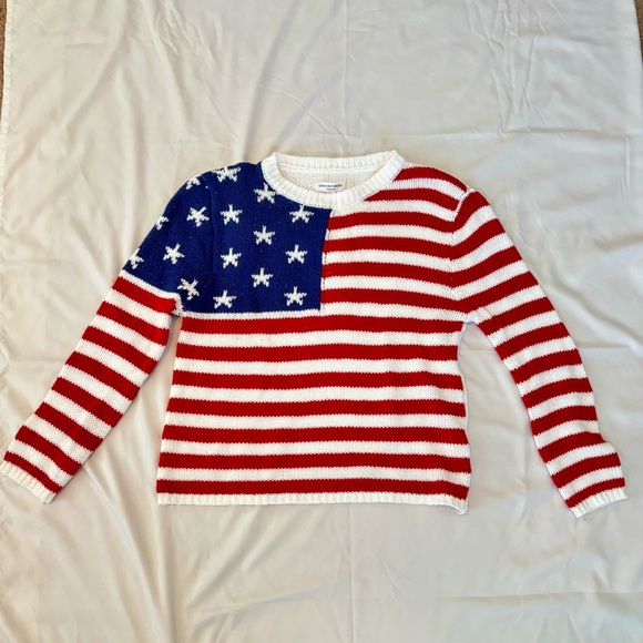 Grayson Threads American Flag Lightweight Knit Sweater Size XS - Picture 3 of 7